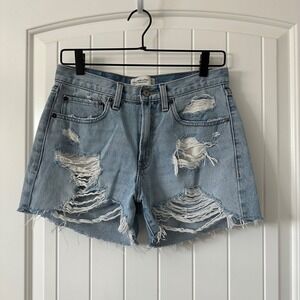 Abercrombie‎ & Fitch Distressed Mid Rise Boyfriend Denim Jean Short 2/26